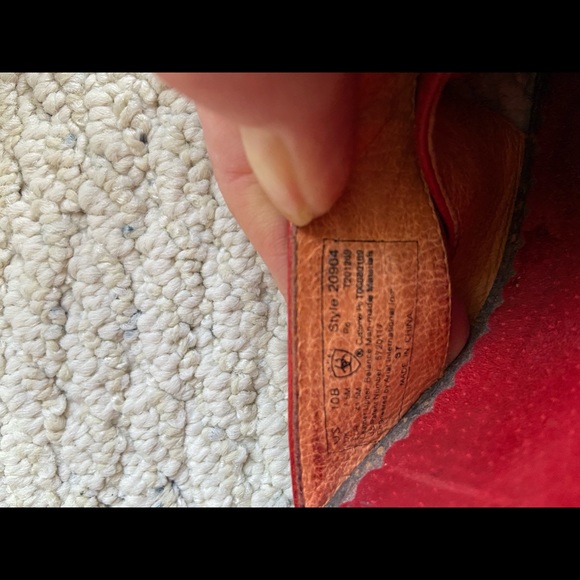Ariat Red Leather Cork Wedge Sandals - Picture 8 of 8